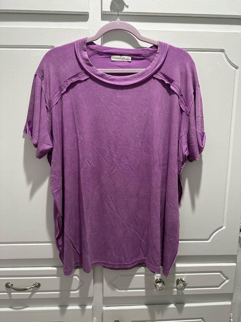 Zenana Outfitters Purple Short Sleeve Relaxed Tee